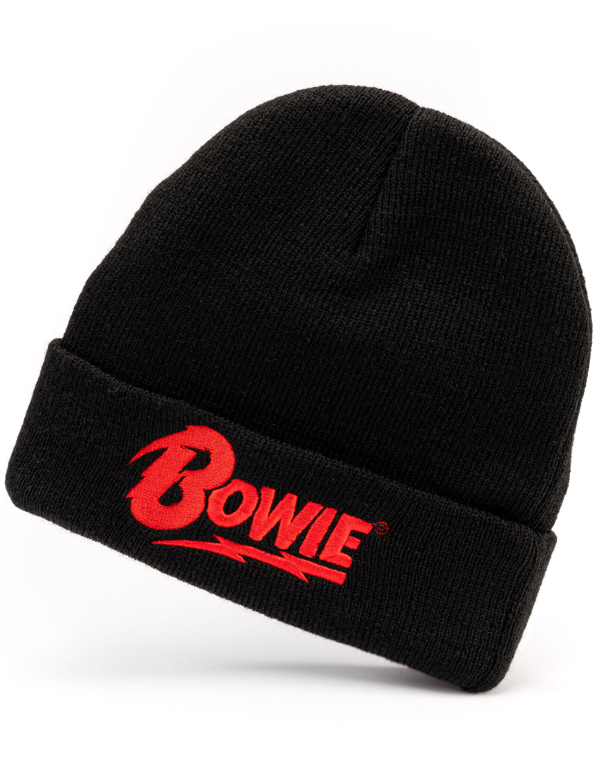 David Bowie Logo Mens Black Beanie Hat — Vanilla Underground