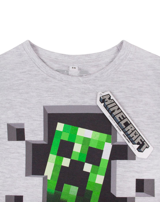 Minecraft Creeper Boys White Short Sleeved T-Shirt