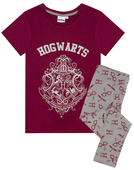 Harry Potter Girls Red Short Sleeve Long Leg Pyjama Set