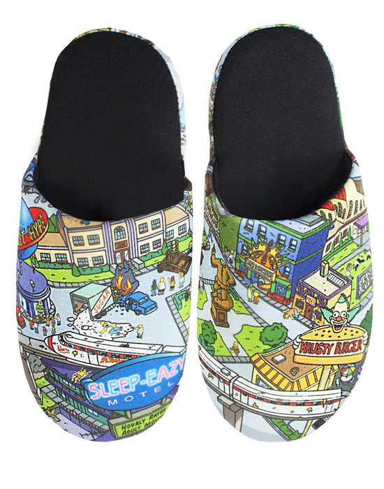 The Simpsons Mens Blue Mule Slippers