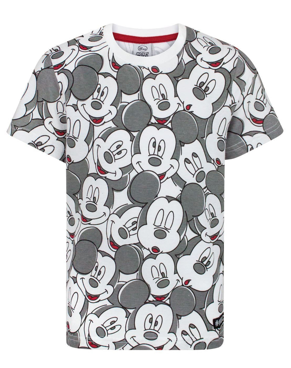 Disney Mickey Mouse Underground All Print — Face Vanilla Boy\'s T-Shirt Over