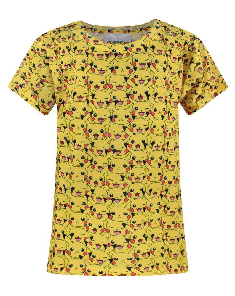 Pokemon Pikachu Yellow Sublimation Girl's T-Shirt