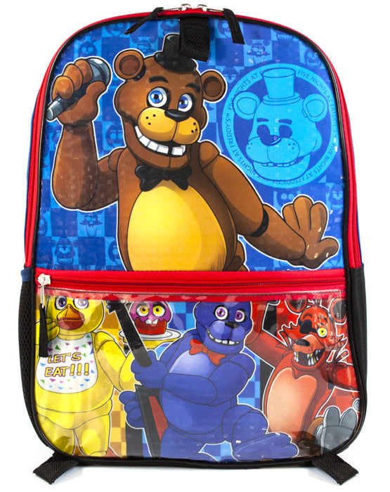 Fnaf 3 Pieces Combo 18 Inches School Backpack Lunch Bag Pencil Case, Black / No.2