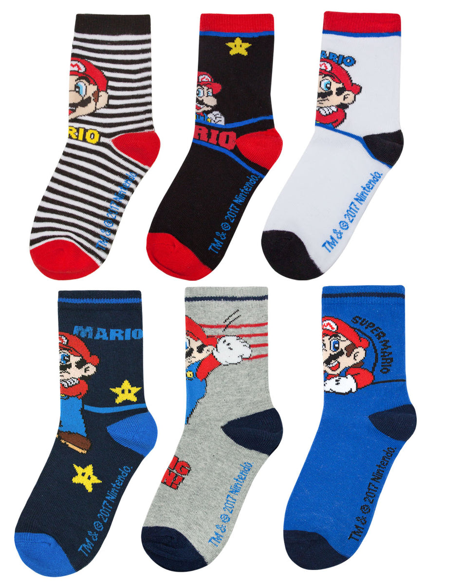 Boys Red 4pk Super Mario Ankle Socks