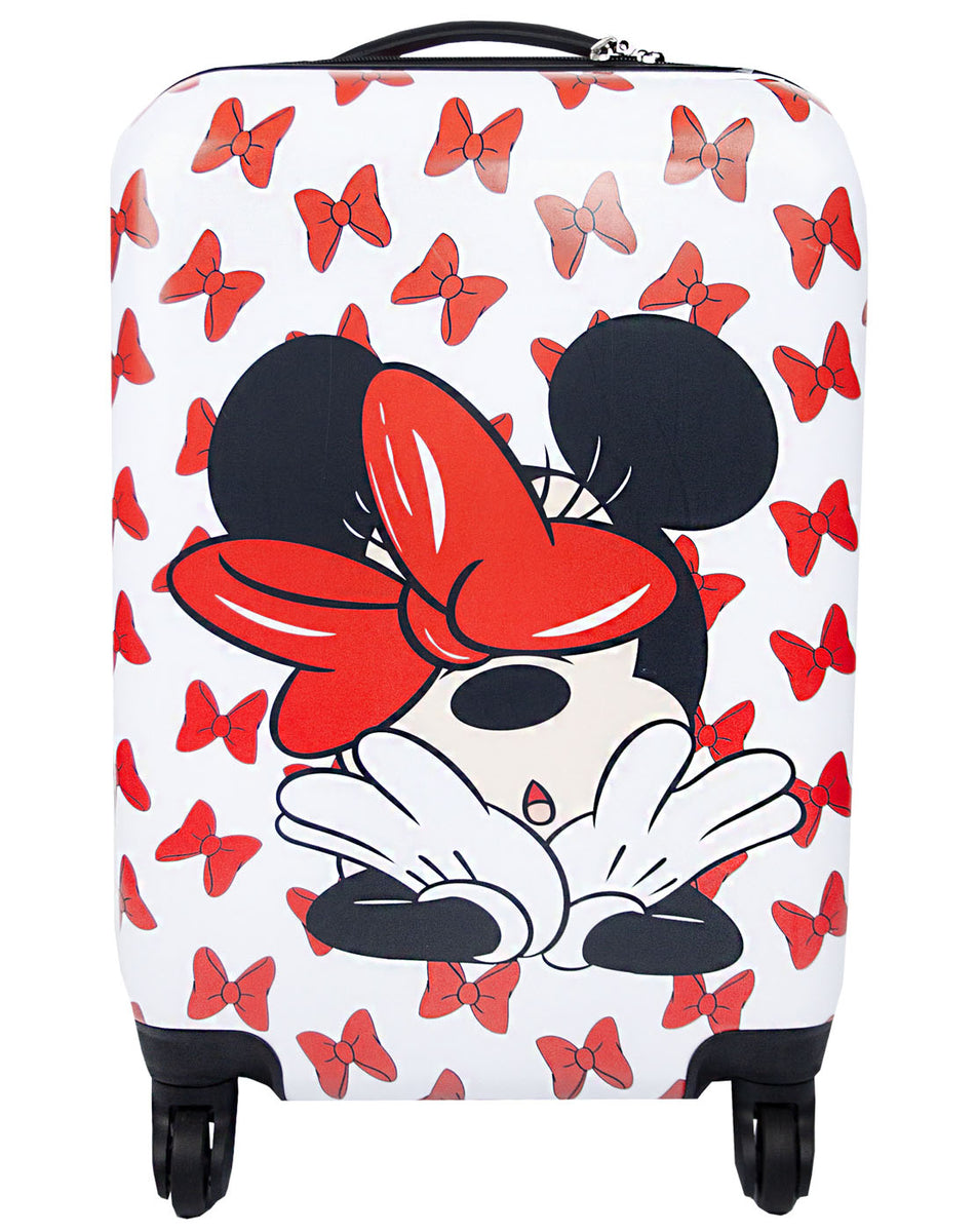 Disney Minnie Luggage Underground Carry Suitcase 53.5c Cover Hard Vanilla Mouse — on Trolley