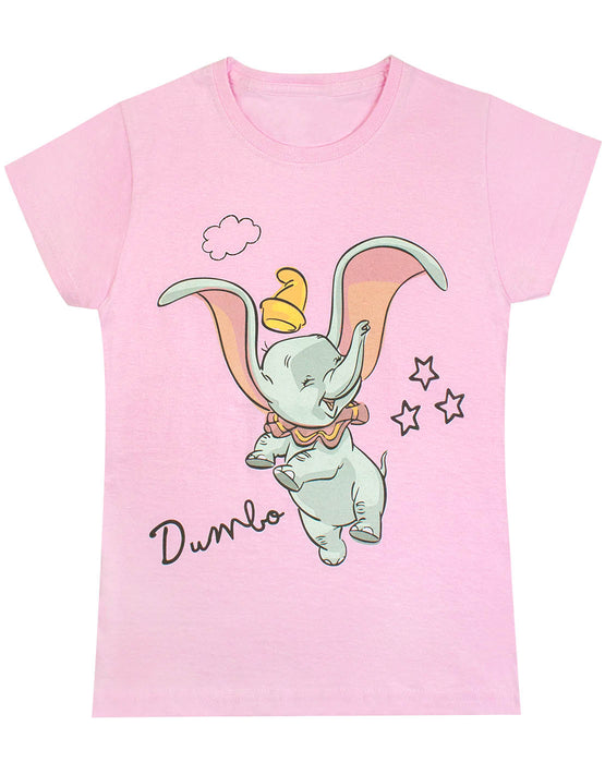 Disney Dumbo Underground Girls Pink Flying Classic Vanilla T-Shirt —