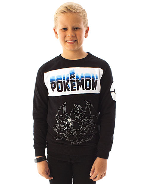 Pokemon Boy s Neon Pokeball Pocket Sweatshirt Black Vanilla