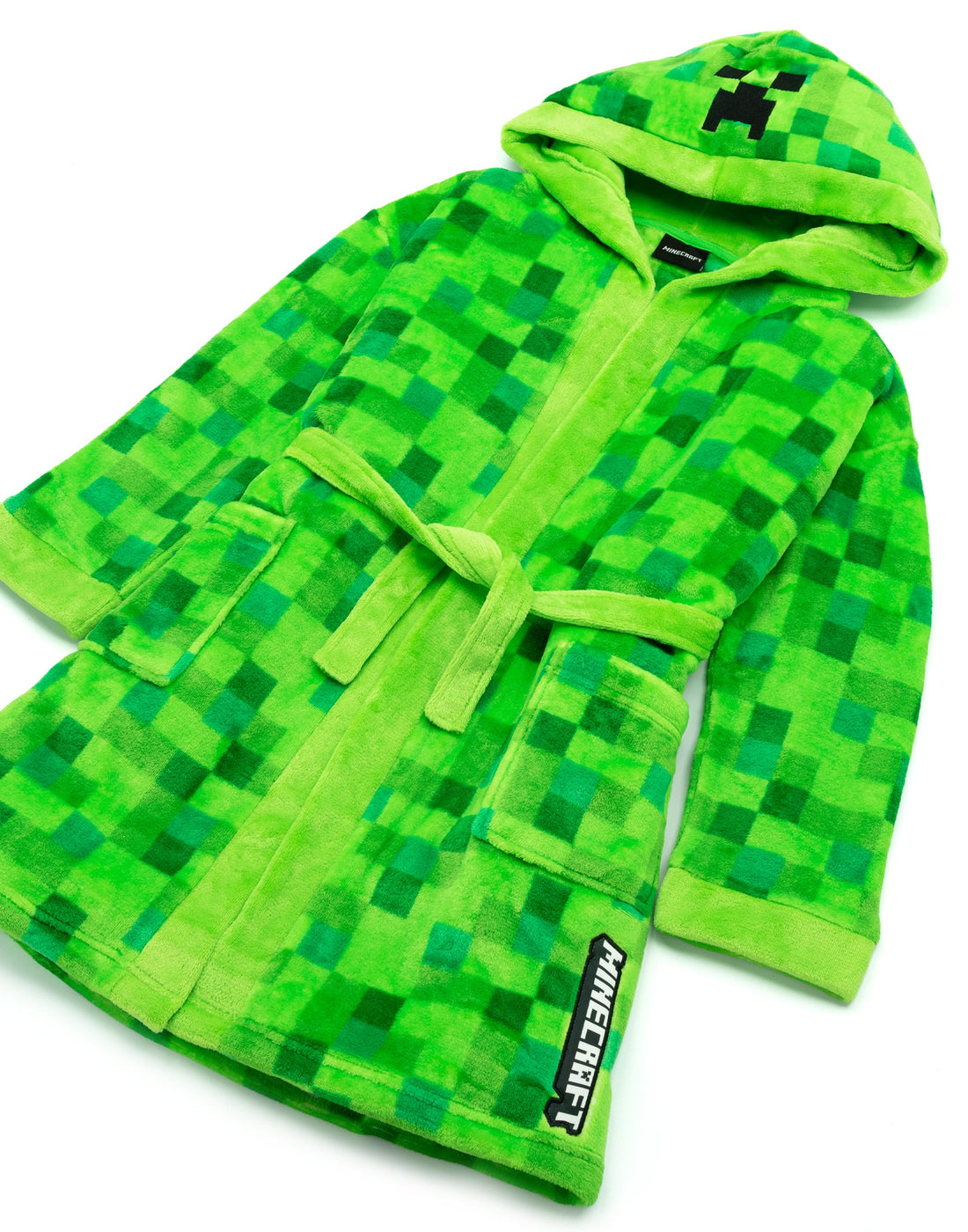 Minecraft Dressing Gown - Pixelated Creeper Gamer Gift - Boys Bathrobe ...