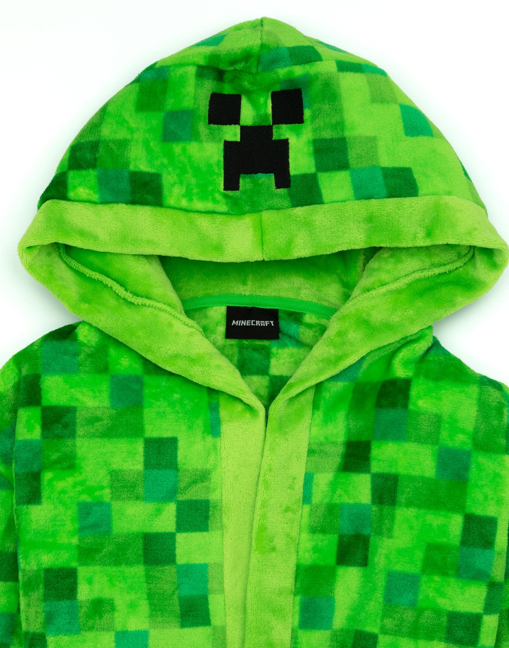 Minecraft Dressing Gown - Pixelated Creeper Gamer Gift - Boys Bathrobe ...