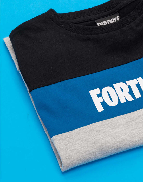 Fortnite Colour Block Logo Boy's T-Shirt - Grey