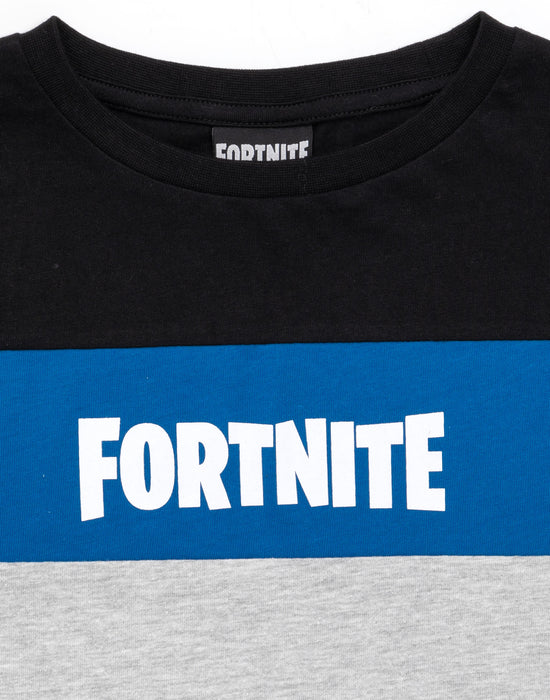 Fortnite Colour Block Logo Boy's T-Shirt - Grey