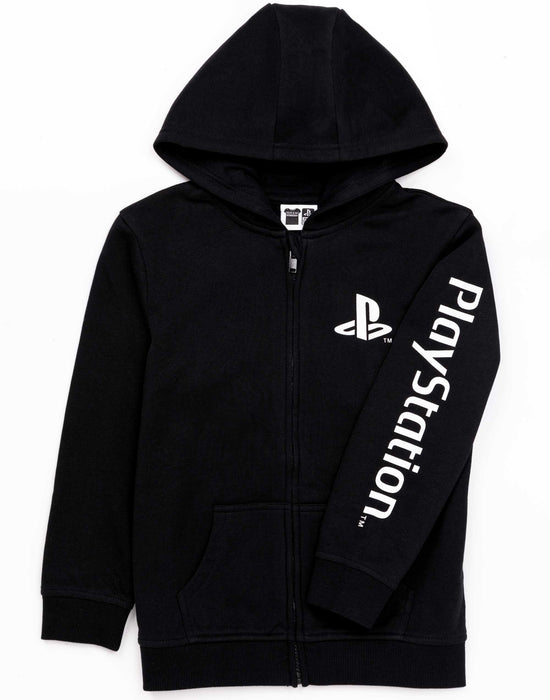 Playstation Hoodie For Boys Games Logo Zipped - Black