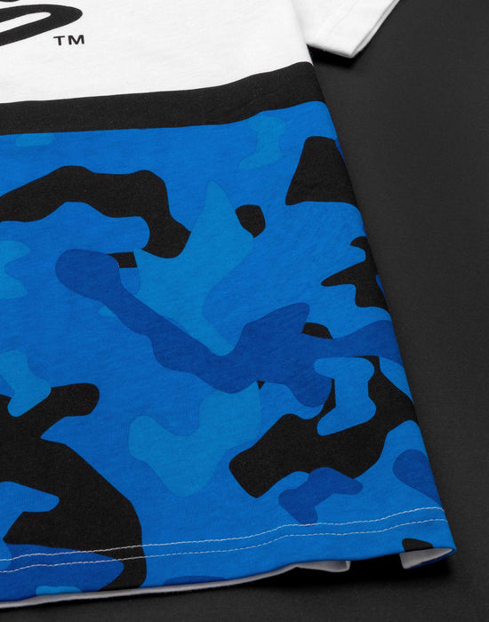 This blue, white and black game tee is packed with detail featuring the PlayStation logo contrasted against a cool blue camo block print. It is a cool present for gamers at Christmas, birthdays and special occasions!