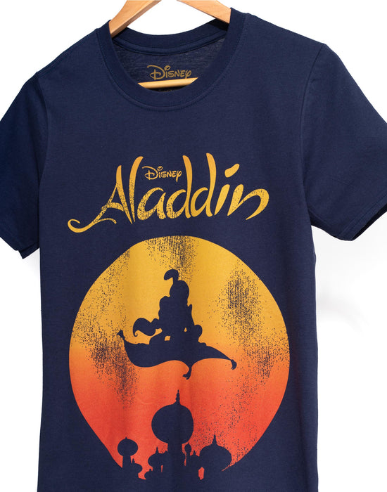 Print Vanilla T-Shirt Aladdin Disney Men\'s Carpet Underground Magic — Distressed