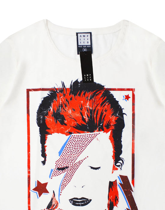 White Bowie Album Sane T-Shirt — Diamante Underground Aladdin Men\'s Vanilla David Amplified