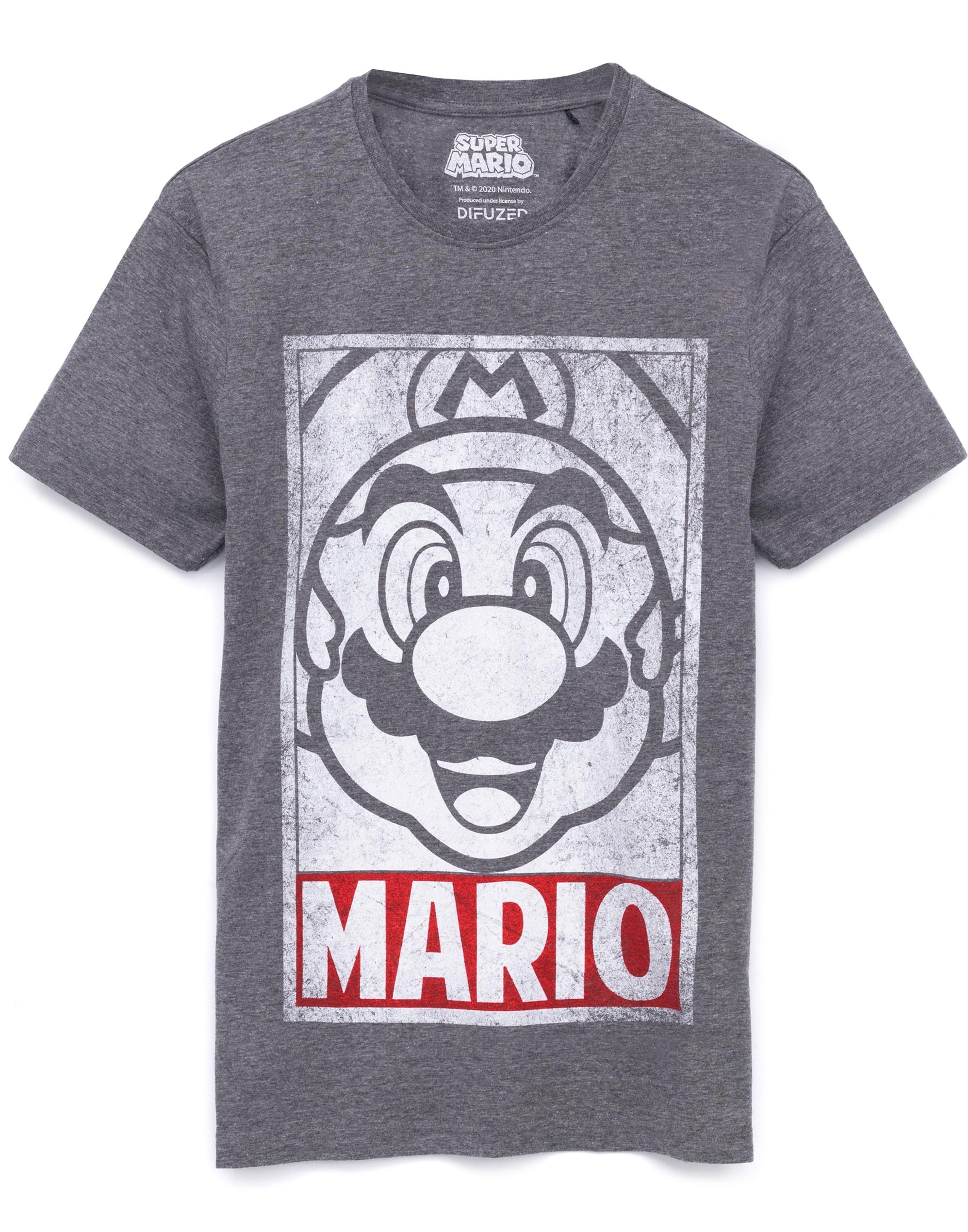 Super Mario Character Poster Men's Grey Short Sleeve T-Shirt — Vanilla ...