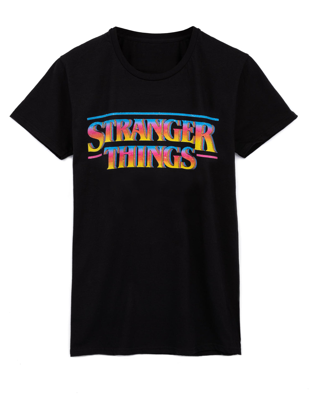 Stranger Things Retro Logo Adults Black T-Shirt — Vanilla Underground
