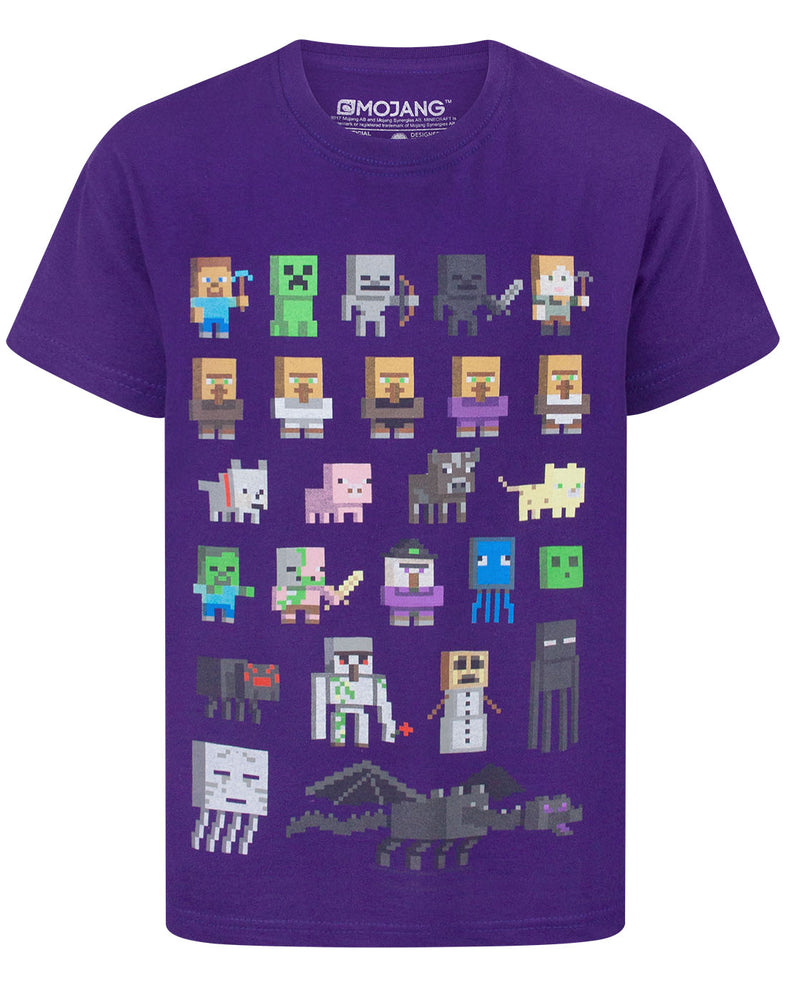 Minecraft Sprites Boy's Purple T-Shirt