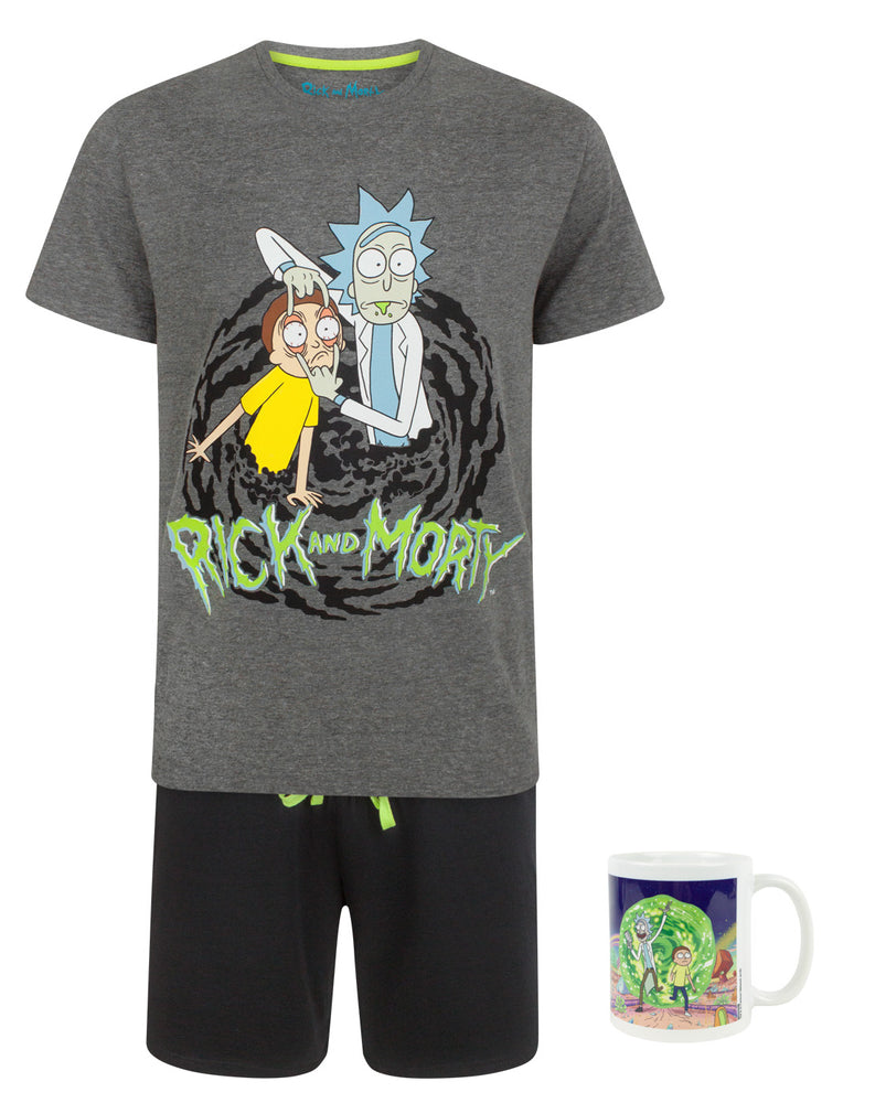 Rick and Morty Portal Pyjamas and Mug Gift Set Bundle