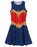 RED OR BLUE WONDER WOMAN COSTUME DRESS FOR WOMEN - Our ladies DC Comics Wonder Woman skater dress is available in a blue or red style and comes sleeveless with a scoop neck and a flared skirt that reaches roughly knee length; it is the perfect superhero gift for all fans of Wonder Woman!