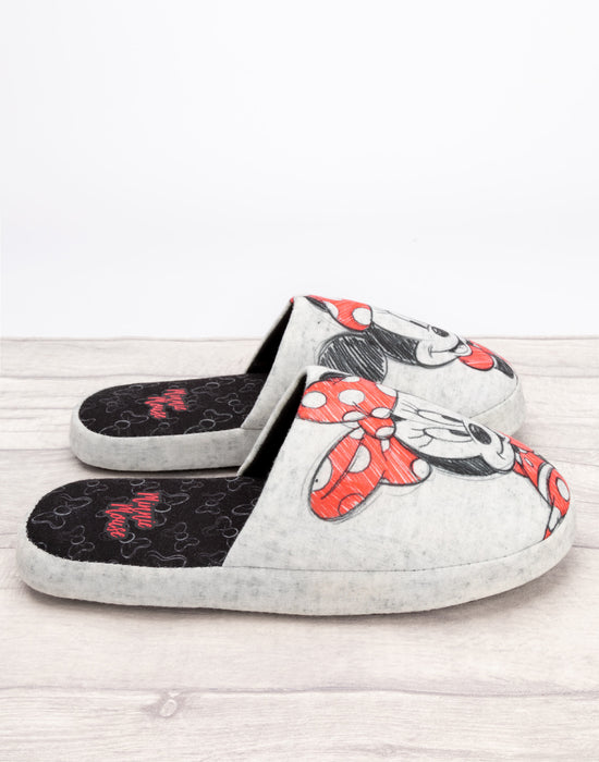 Disney Minnie Mouse Slippers For Women Grey Vanilla Underground