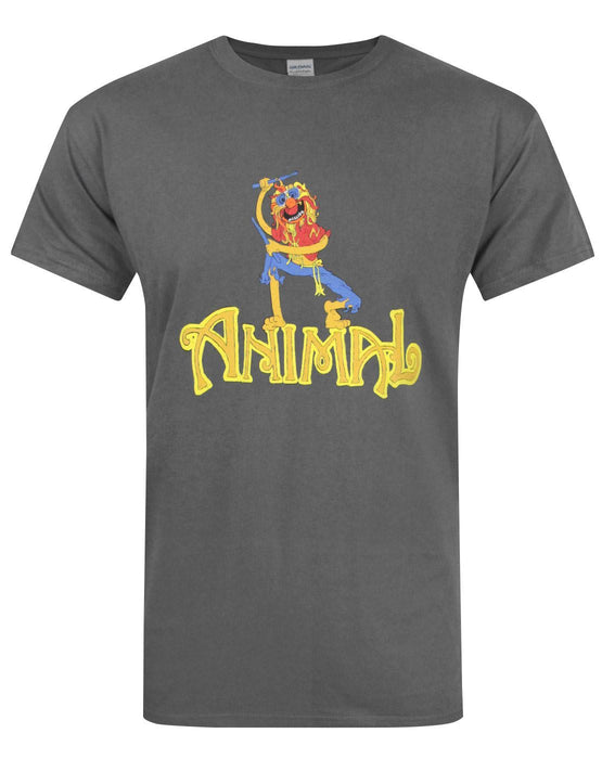 Muppets Animal Drummer Men's Charcoal T-Shirt