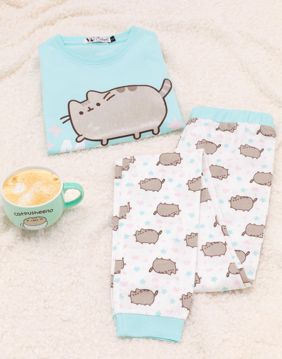 Pusheen Girls Short Sleeve Jersey Pyjamas