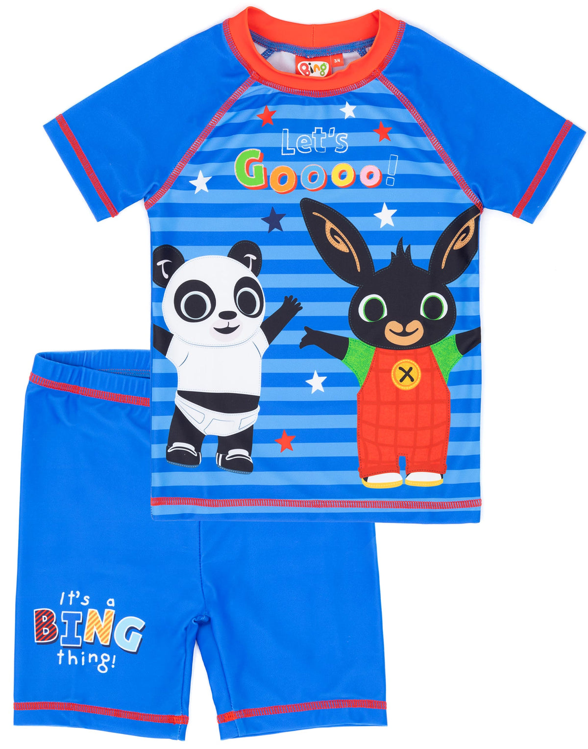 Bing Bunny and Pando Two Piece Boys Swim Set Vanilla Underground